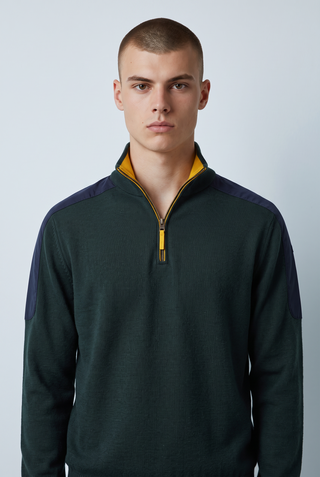 Paul & Shark - Wool zip-neck sweater with nylon appliqués