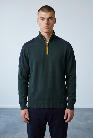 Paul & Shark - Wool zip-neck sweater with nylon appliqués