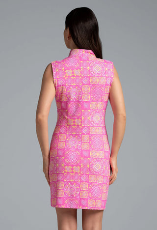 Ibkül - Colette Print Sleeveless Mock Neck Dress - 58090