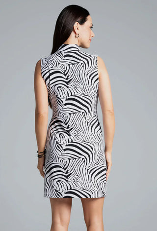 Ibkül - Cecilia Print Sleeveless Mock Neck Dress - 58932