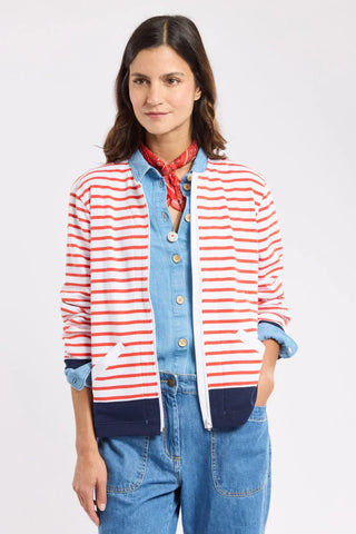 Armor-Lux - Thick cotton striped zip-up cardigan