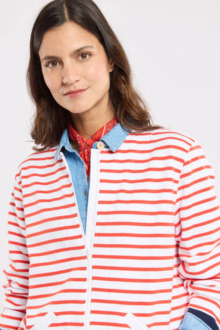 Armor-Lux - Thick cotton striped zip-up cardigan