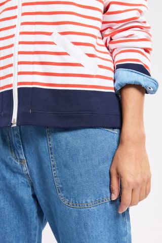 Armor-Lux - Thick cotton striped zip-up cardigan