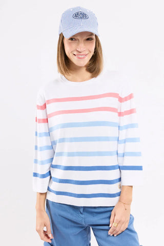 Armor-Lux - Cotton striped sailor sweater with 3/4 sleeves