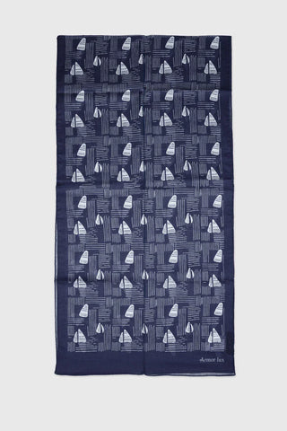 Armor-Lux - Cotton scarf with sailboat patterns