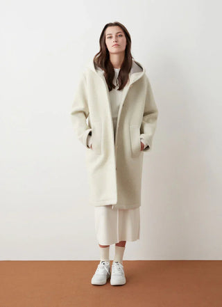 Colmar - Coat with hood in wool cloth for women