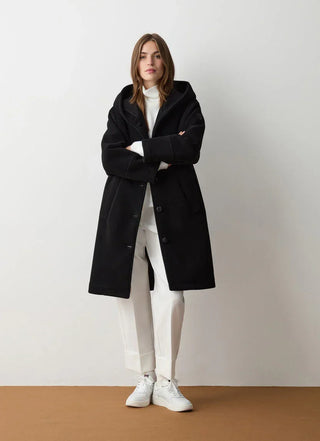Colmar - Coat with hood in wool cloth for women