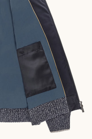 Paul & Shark - Suede cardigan with wool and cashmere knitwear