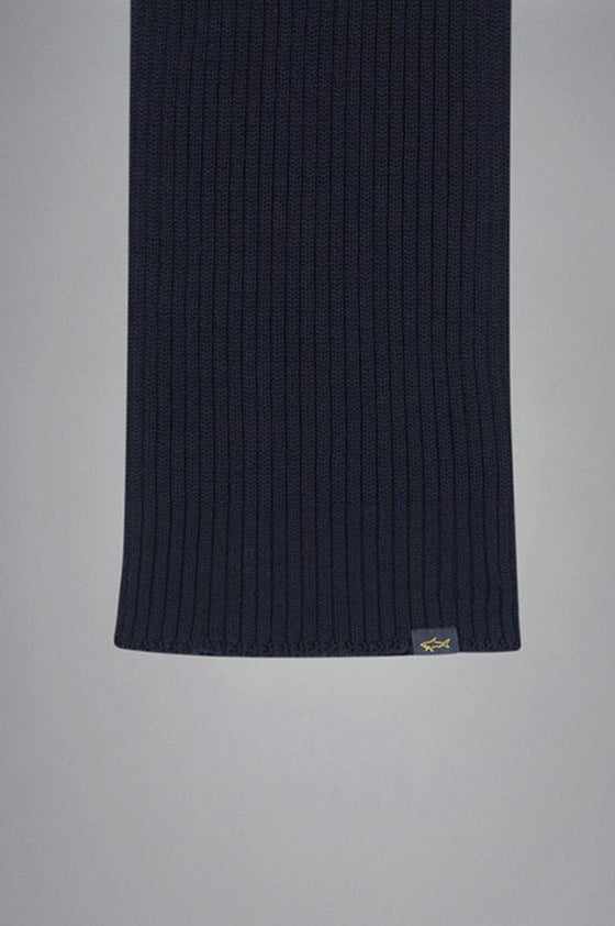 Paul & Shark - Foulard de tricot laine avec badge requin