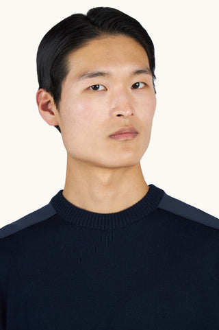 Paul & Shark - Soft Cool Touch Wool Crew Neck Sweater with Typhoon® Details