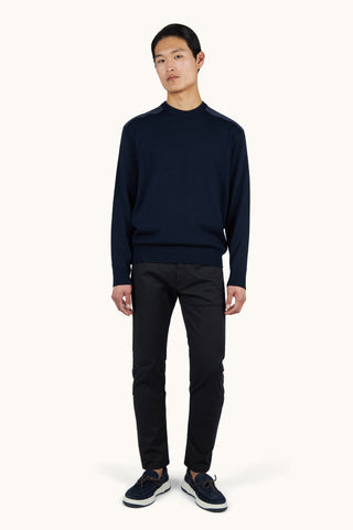 Paul & Shark - Soft Cool Touch Wool Crew Neck Sweater with Typhoon® Details