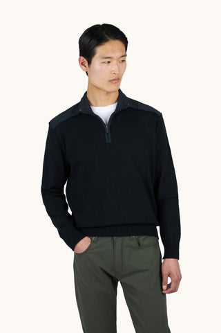 Paul & Shark - Soft Cool Touch Wool Zip-Up Collar Sweater with Typhoon® Details