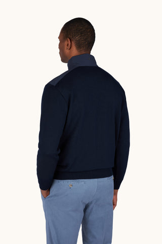 Paul & Shark - Soft Cool Touch Wool Zip-Up Collar Sweater with Typhoon® Details