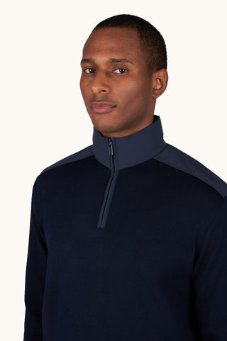 Paul & Shark - Soft Cool Touch Wool Zip-Up Collar Sweater with Typhoon® Details