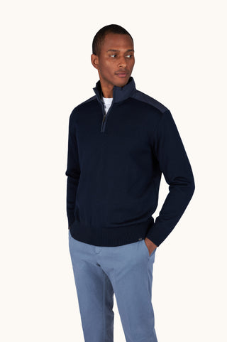 Paul & Shark - Soft Cool Touch Wool Zip-Up Collar Sweater with Typhoon® Details