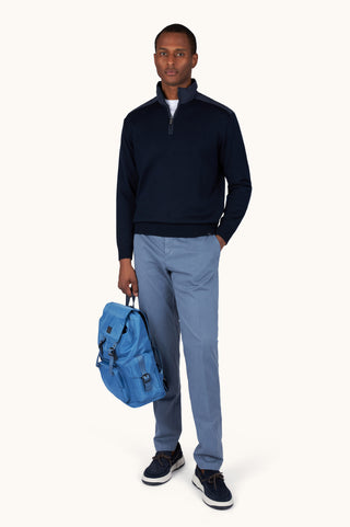 Paul & Shark - Soft Cool Touch Wool Zip-Up Collar Sweater with Typhoon® Details