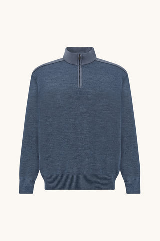 Paul & Shark - Soft Cool Touch Wool Zip-Up Collar Sweater with Typhoon® Details