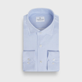 Emanuel Berg - Byron - Chemise manches longues à motifs Albini 4Flex - Modern Fit - Bleu