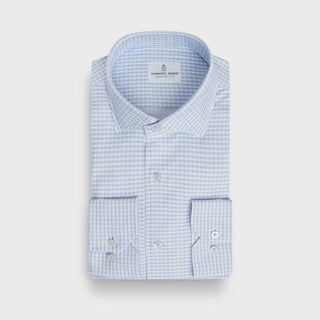 Emanuel Berg - Byron - Chemise manches longues à carreaux Albini 4Flex - Modern Fit - Bleu