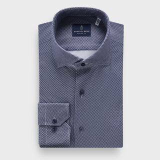 Emanuel Berg - Byron - Chemise manches longues à motifs Albini 4Flex - Modern Fit - Marine