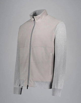 Paul & Shark - Cardigan de coton et soie avec devant Aqualeather®
