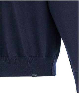 Paul & Shark - Typhoon Platinum Wool Zip-Up Collar Sweater