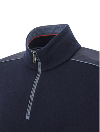 Paul & Shark - Typhoon Platinum Wool Zip-Up Collar Sweater
