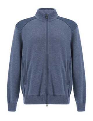 Paul & Shark - Wool cardigan with corded velvet appliqués