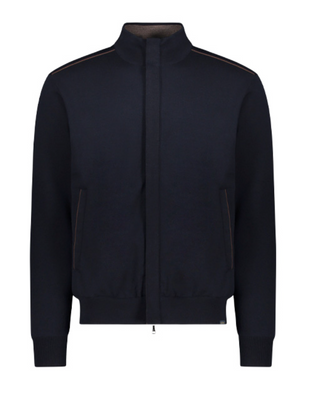 Paul & Shark - Cardigan de laine avec détails Alcantara®