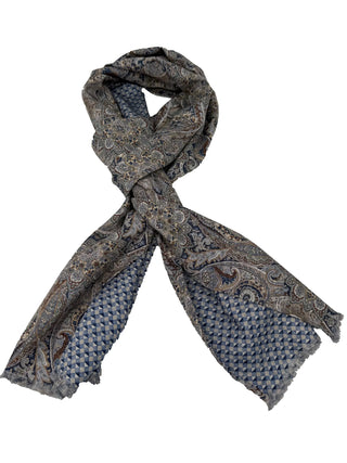 Hemley - Reversible silk scarf with paisley and patterns