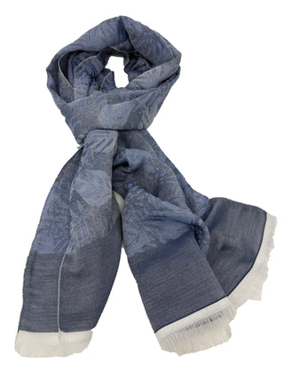 Hemley - Cotton and polyester foliage pattern scarf