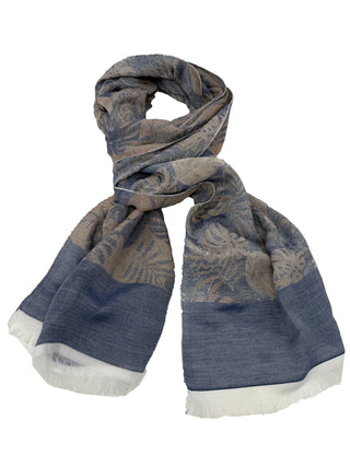 Hemley - Cotton and polyester foliage pattern scarf