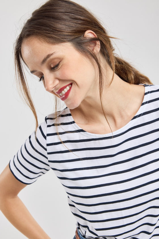 Armor-Lux - Hoëdic - Marinière coton léger manches courtes pour femme