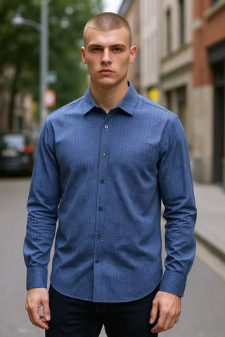Bugatchi - James - Long sleeve polka dot shirt