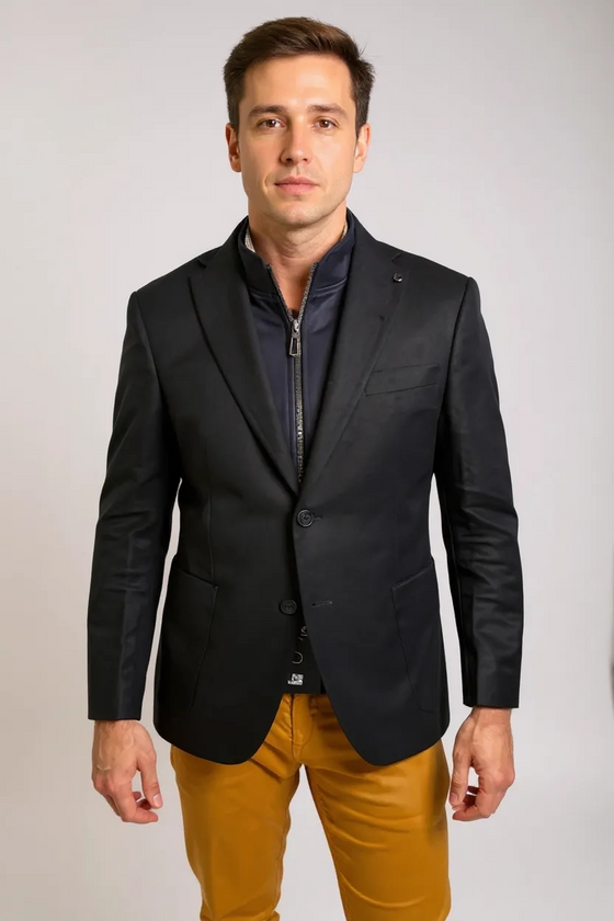 Digel - Earl-ST - Modern Fit - Veston de jersey le laine avec insertion détachable