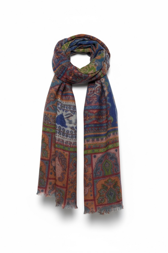 Hemley - Foulard paisley de laine et cachemire