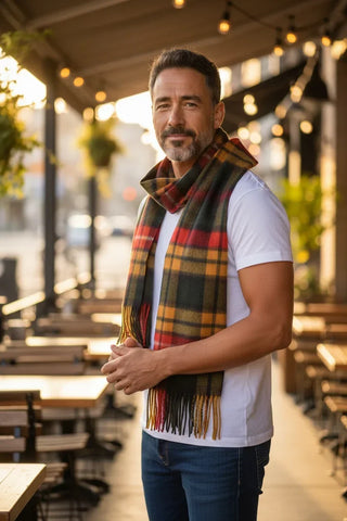 Hemley - Foulard à carreaux tartan de laine
