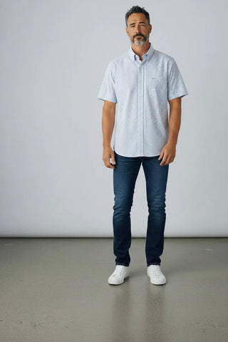 Paul & Shark - Short-sleeve cotton poplin checkered shirt