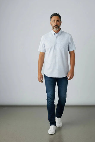 Paul & Shark - Short-sleeve cotton poplin checkered shirt