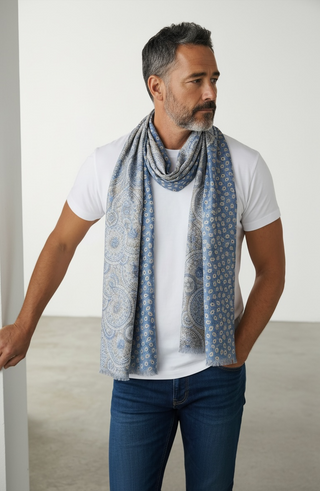 Hemley - Foulard de soie réversible cercles et motifs