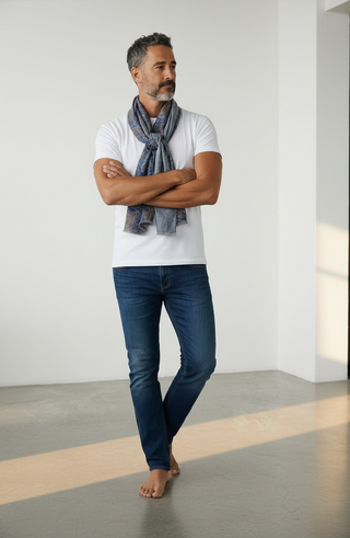 Hemley - Foulard de soie réversible paisley et motifs