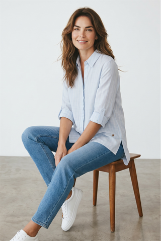BRAX - Vicki - Blouse de lin à rayures