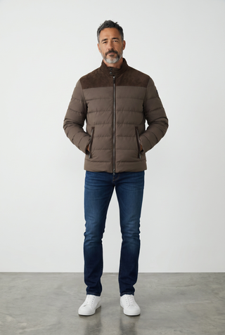 Paul & Shark - Typhoon PLATINUM down jacket with suede details