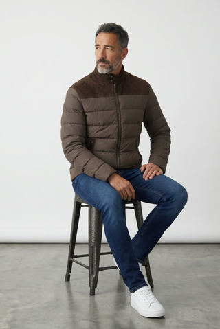 Paul & Shark - Typhoon PLATINUM down jacket with suede details