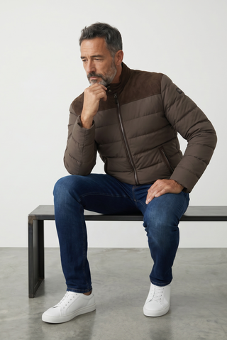 Paul & Shark - Typhoon PLATINUM down jacket with suede details