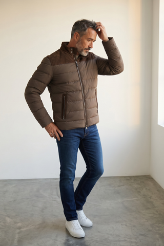 Paul & Shark - Typhoon PLATINUM down jacket with suede details