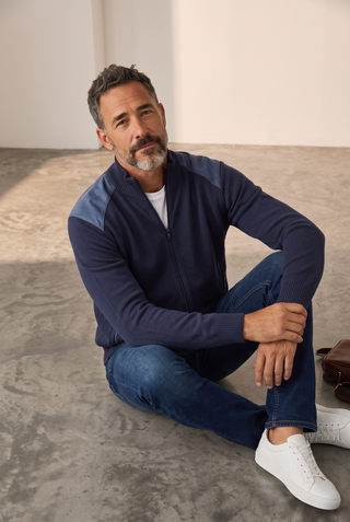 Paul & Shark - Chandail col rond de laine Summer Wool avec appliqués Loro Piana