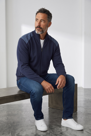 Paul & Shark - Chandail col rond de laine Summer Wool avec appliqués Loro Piana