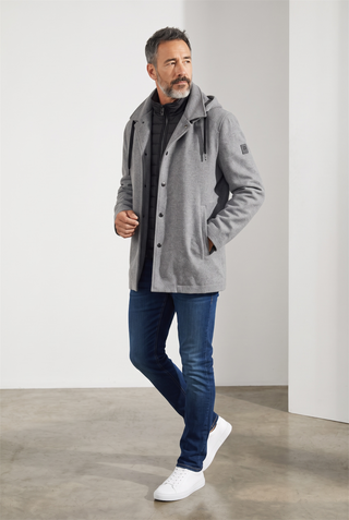 Digel - Damian - Manteau de laine avec capuchon et col détachable