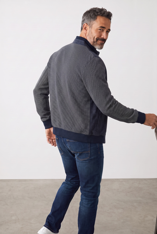 Paul & Shark - Cardigan de coton et soie avec devant Aqualeather®